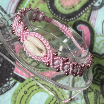 377 armband schelp lichtroze